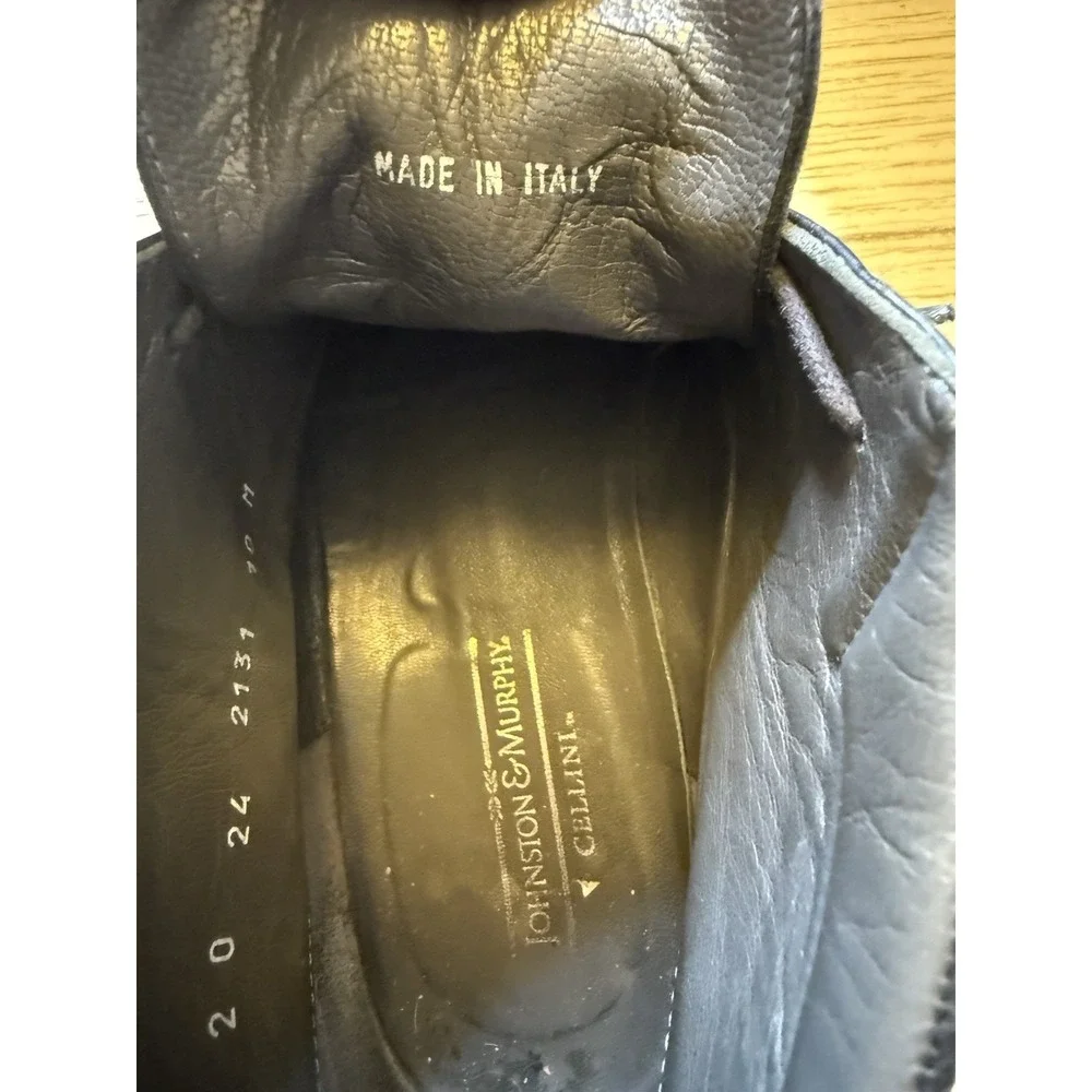 Johnston & Murphy Cellini black deerskin ankle Chukka boots made in Italy. 10 M‎